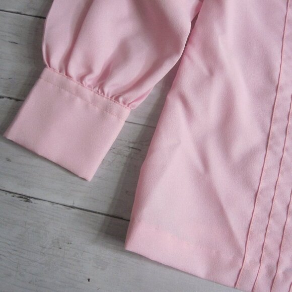 Montgomery Ward Vintage Women's Pink Top Size 36 M Long Sleeve 1970's Blouse - Picture 3 of 9